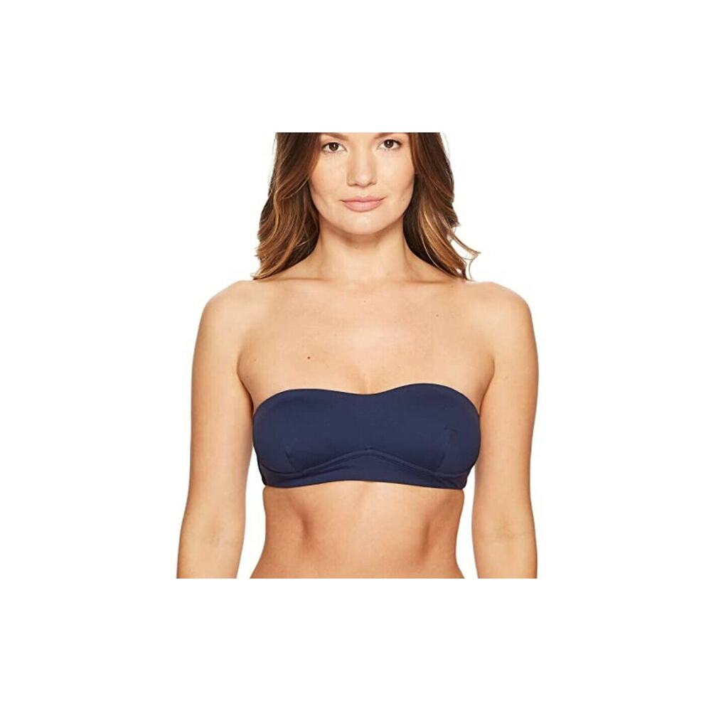 Skin Women 3 Way Wear Strap UV Protection Varona Bikini Top Navy Size M
